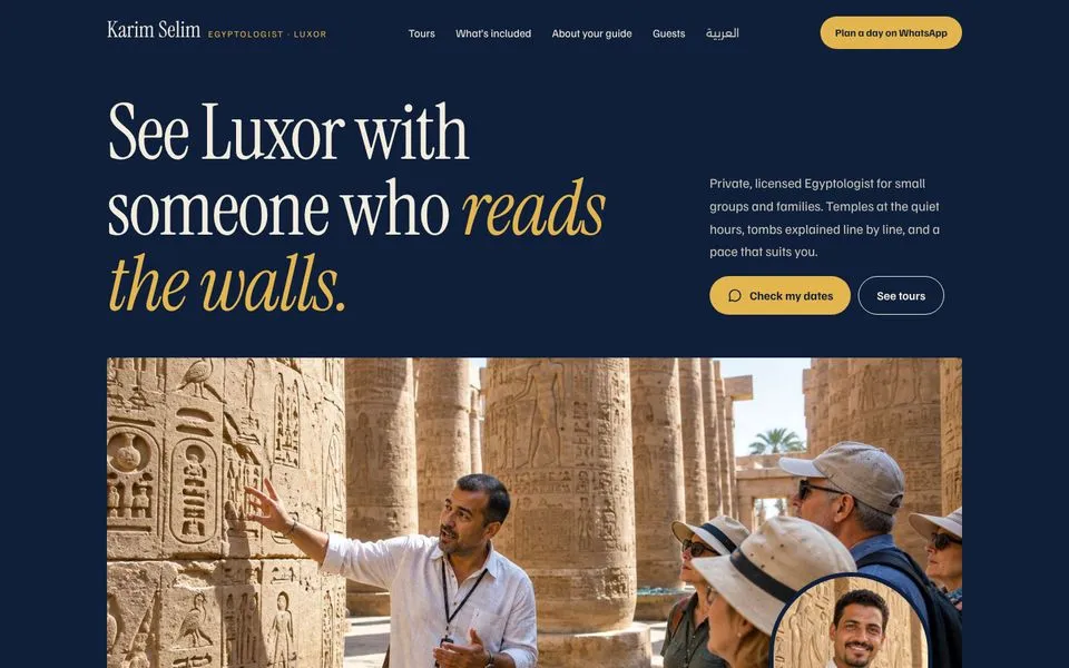 Home page of the Karim Selim template demo
