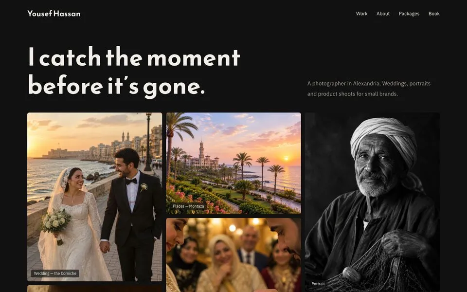 Home page of the Lens template demo