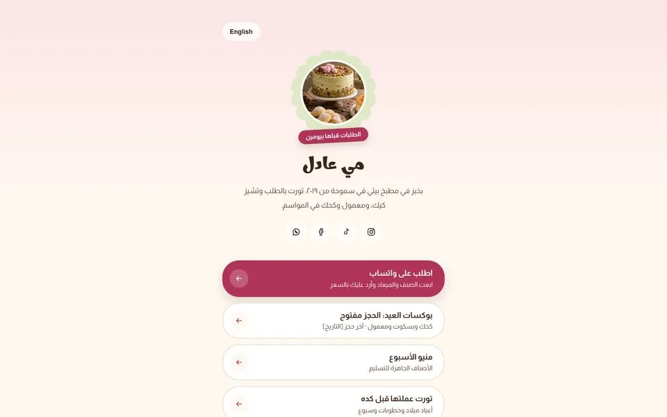 الصفحة الرئيسية للموقع التجريبي لقالب فانيليا
